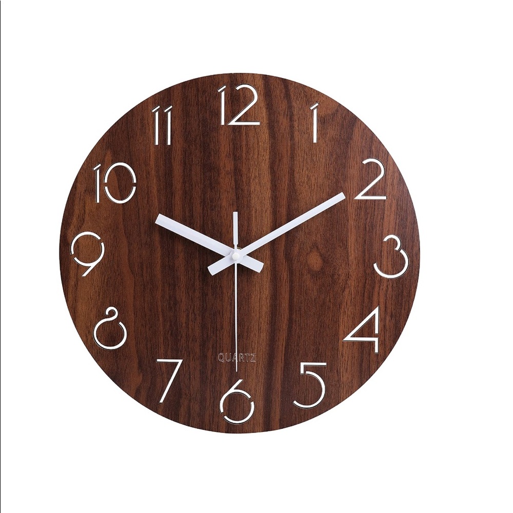 Wooden wall clock Big Vintage Numerals rustic
